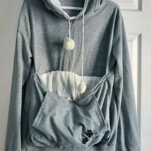 Kangaroo hoodie pet Carrier womens Large dog cat soft sweatshirt